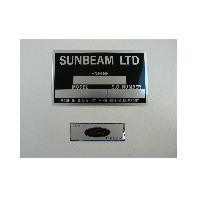 Engine Specification plate